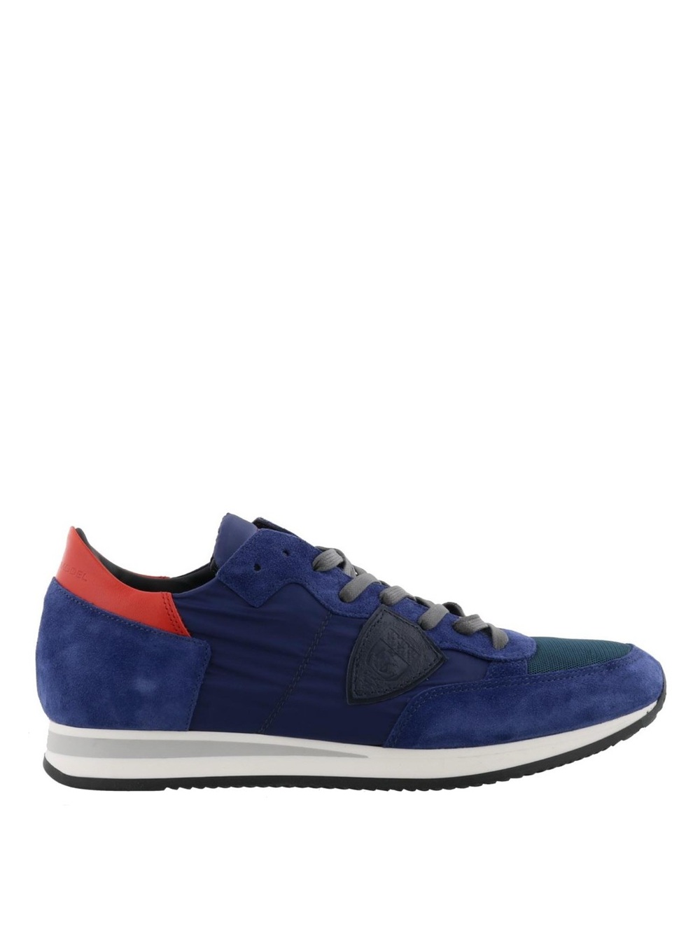 Philippe Model Tropez Color Block Nylon Suede Sneaker Blue Red Men’s 43